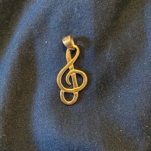 Silver Treble Clef Necklace Charm